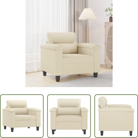 vidaXL Poltrona moderna -  Poltrona Crema 60 cm in Similpelle
