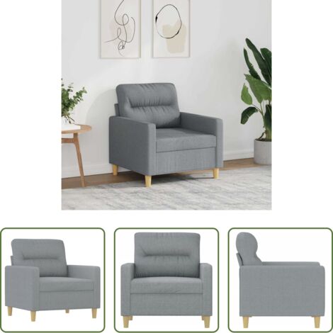 vidaXL Poltrona moderna -  Poltrona Grigio Chiaro 60 cm in Tessuto