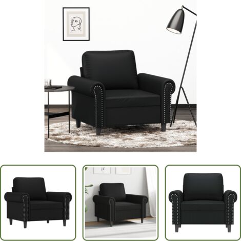 vidaXL Poltrona moderna -  Poltrona Nera 60 cm in Similpelle