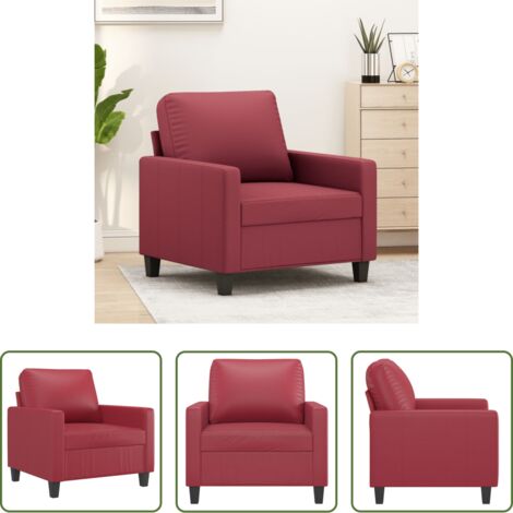 vidaXL Poltrona moderna -  Poltrona Rosso Vino 60 cm in Similpelle