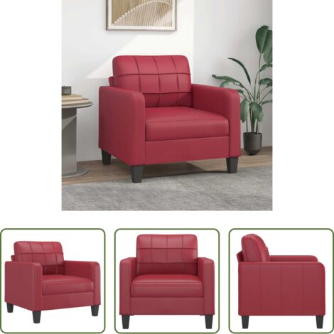 vidaXL Poltrona moderna -  Poltrona Rosso Vino 60 cm in Similpelle