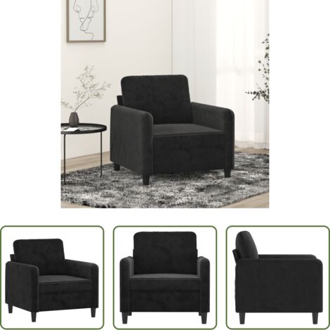 vidaXL Poltrona morbida -  Poltrona Nero 60 cm Velluto