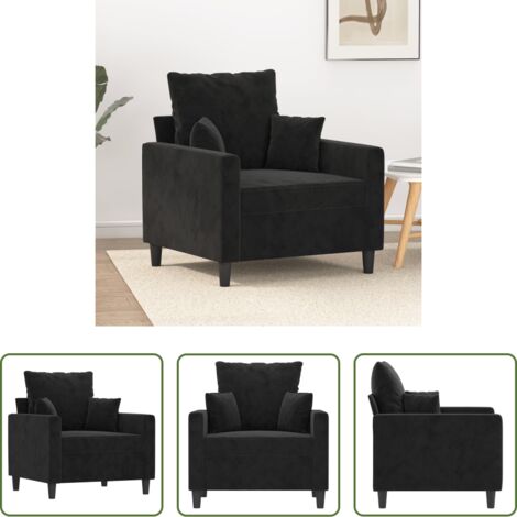 vidaXL Poltrona nera -  Poltrona Nero 60 cm Velluto