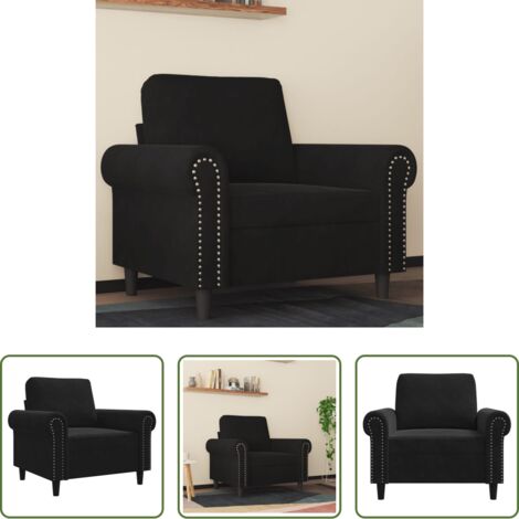 vidaXL Poltrona nera -  Poltrona Nero 60 cm Velluto