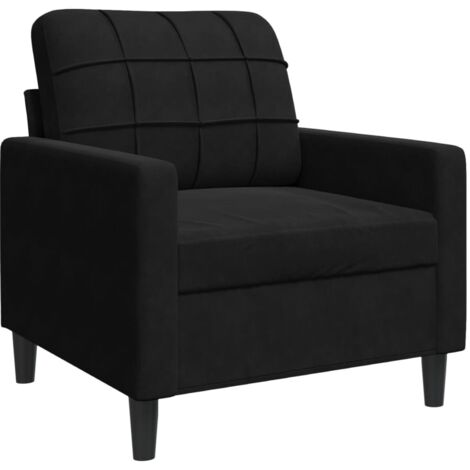 vidaXL Poltrona Nero 60 cm Velluto