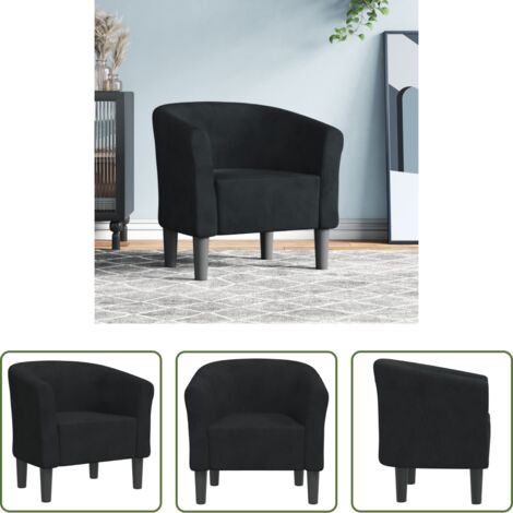 vidaXL Poltrona per camera da letto -  Poltrona Cabriolet Nera in Velluto