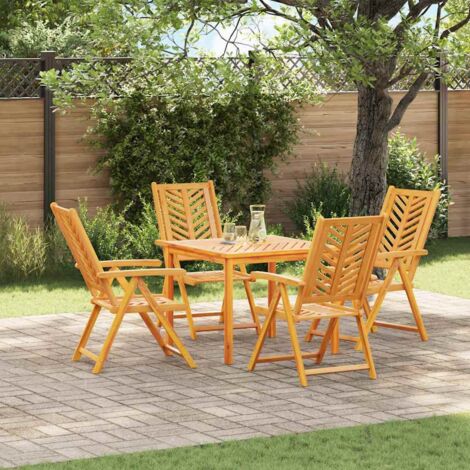 vidaXL Poltrona Reclinabile 4 pcs Marrone 57 x 71 x 90cm legno