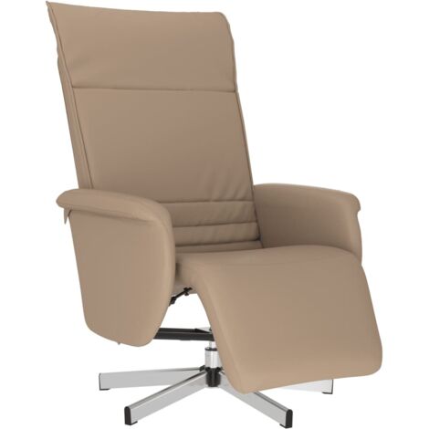 vidaXL Poltrona Reclinabile con Poggiapiedi Cappuccino in Similpelle