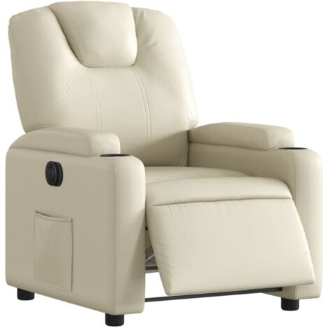 VidaXL Poltrona Reclinabile Elettrica Crema in Similpelle