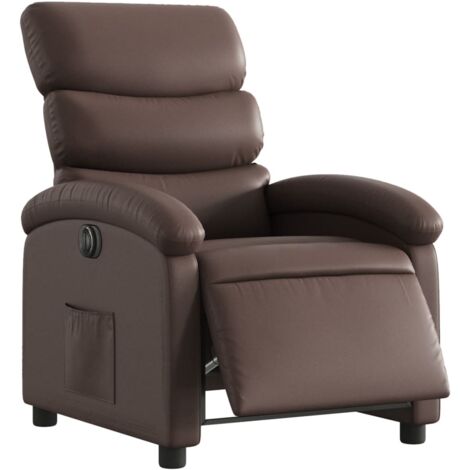 vidaXL Poltrona Reclinabile Elettrica Marrone in Similpelle