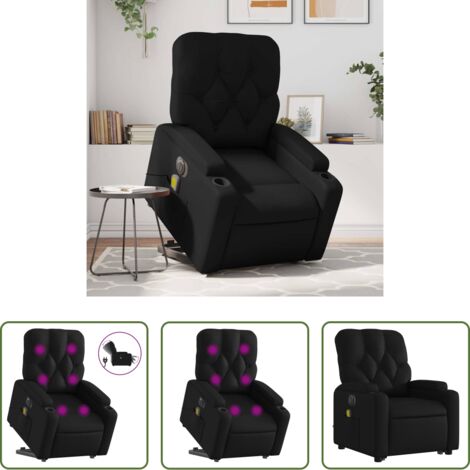 vidaXL Poltrona reclinabile elettrica -  Poltrona Alzapersona Massaggiante Elettrica Nera in Similpelle