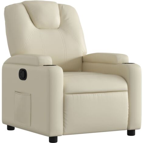vidaXL Poltrona reclinabile in similpelle color crema