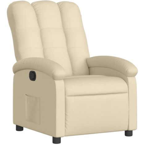 vidaXL Poltrona reclinabile in tessuto color crema