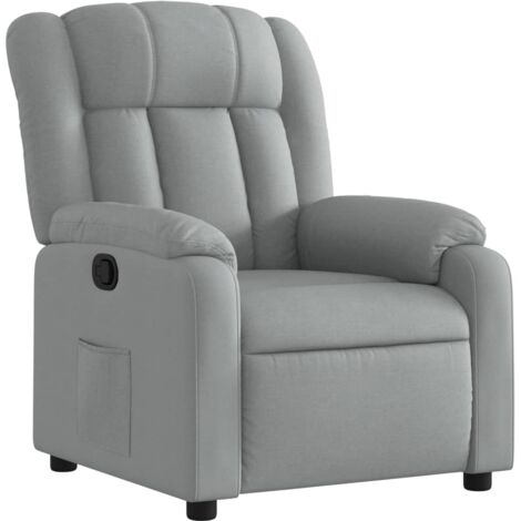 vidaXL Poltrona reclinabile in tessuto grigio chiaro