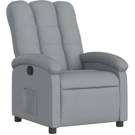 vidaXL Poltrona reclinabile in tessuto grigio chiaro