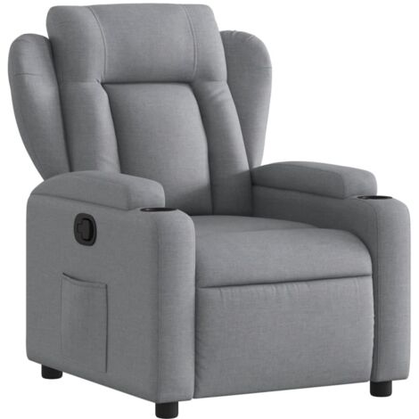 vidaXL Poltrona reclinabile in tessuto grigio chiaro