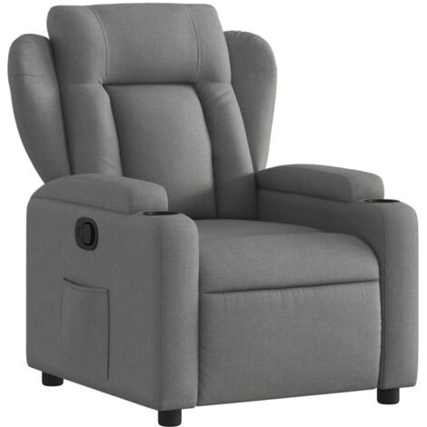 vidaXL Poltrona reclinabile in tessuto grigio scuro