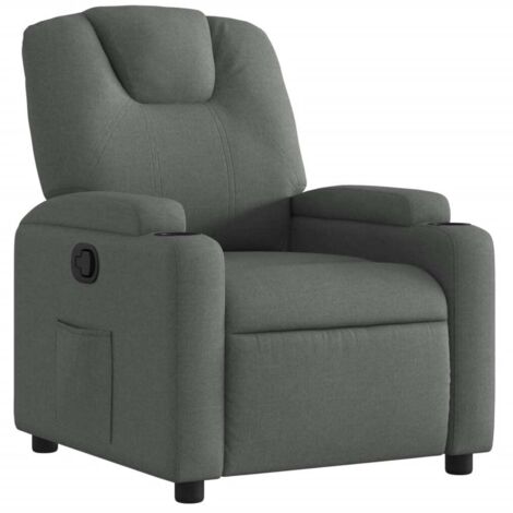 vidaXL Poltrona reclinabile in tessuto grigio scuro