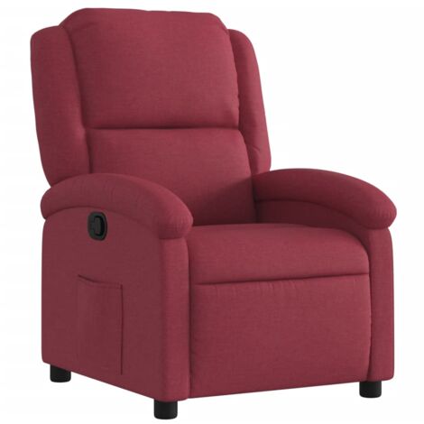 vidaXL Poltrona Reclinabile in Tessuto Rosso Vino