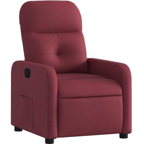 vidaXL Poltrona Reclinabile in Tessuto Rosso Vino