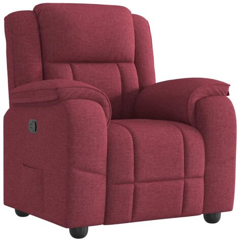 vidaXL Poltrona Reclinabile in Tessuto Rosso Vino
