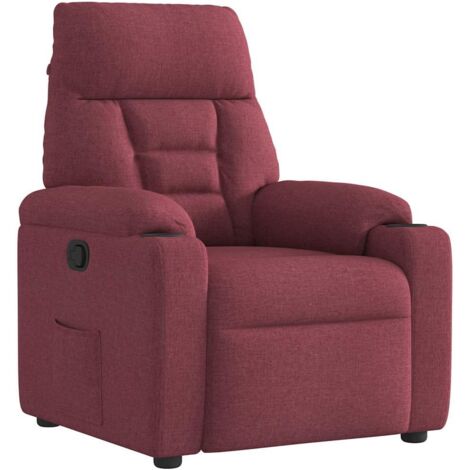 vidaXL Poltrona Reclinabile in Tessuto Rosso Vino