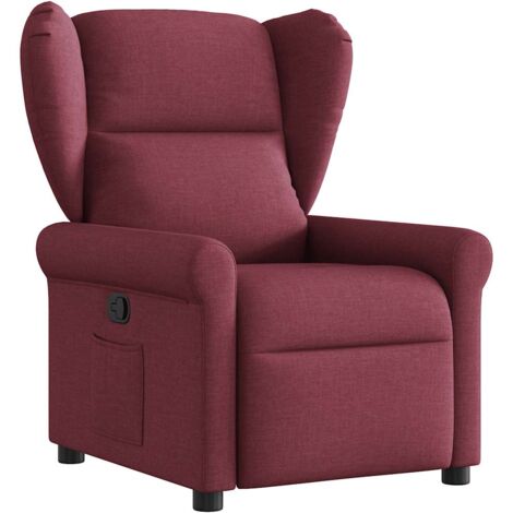 vidaXL Poltrona Reclinabile in Tessuto Rosso Vino
