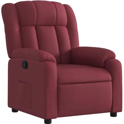 vidaXL Poltrona Reclinabile in Tessuto Rosso Vino