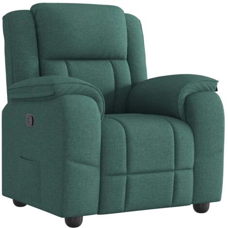 vidaXL Poltrona Reclinabile in Tessuto Verde Scuro