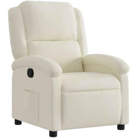 vidaXL Poltrona reclinabile in velluto crema
