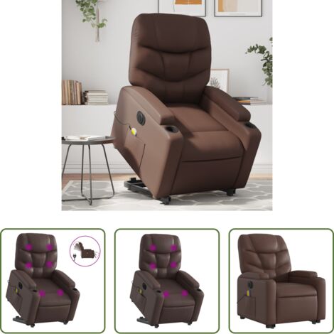 vidaXL Poltrona reclinabile -  Poltrona Alzapersona Elettrica Reclinabile Marrone Similpelle