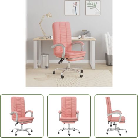 vidaXL Poltrona reclinabile -  Poltrona da Ufficio Reclinabile Rosa in Similpelle