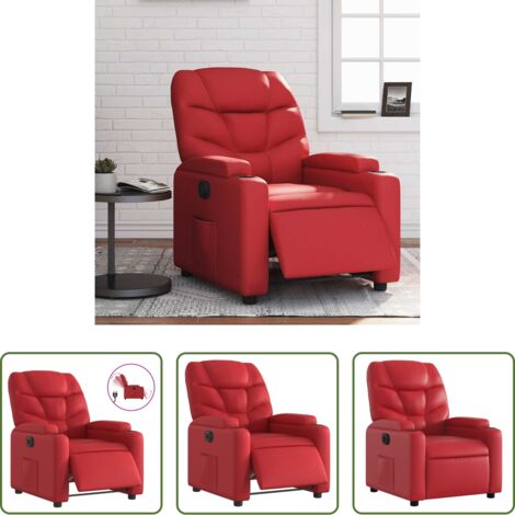 vidaXL Poltrona reclinabile -  Poltrona Reclinabile Elettrica Rossa in Similpelle