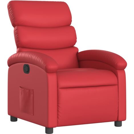 vidaXL Poltrona Reclinabile Rossa in Similpelle