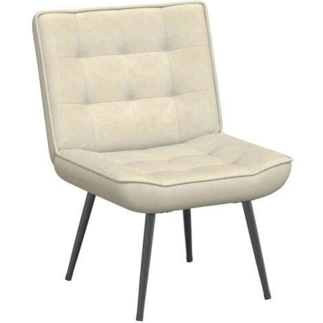 vidaXL Poltrona Relax 64x74x84 cm Crema in Velluto