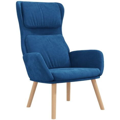 vidaXL Poltrona Relax Blu in Velluto