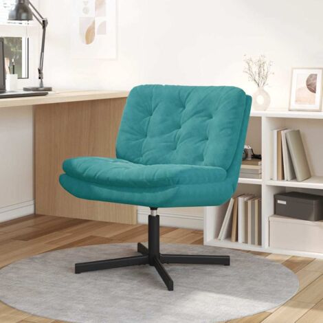 vidaXL Poltrona Relax con Base Girevole Turchese 63 x 75 x 76 cm