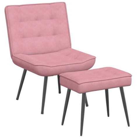 vidaXL Poltrona Relax con Poggiapiedi Rosa in Velluto