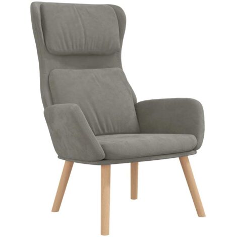 vidaXL Poltrona Relax Grigio Chiaro in Velluto
