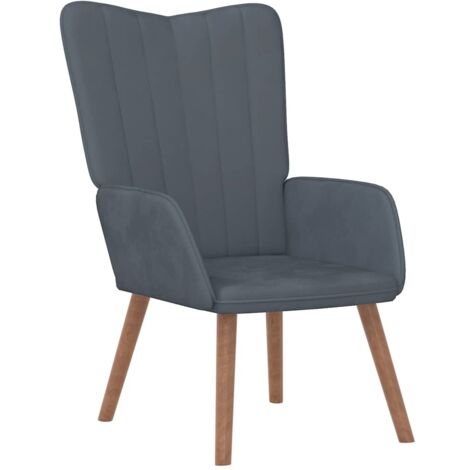 vidaXL Poltrona Relax Grigio Scuro in Velluto