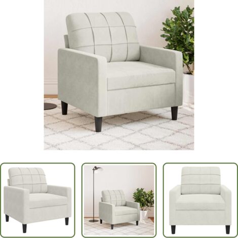 vidaXL Poltrona relax -  Poltrona Crema 60 cm Velluto