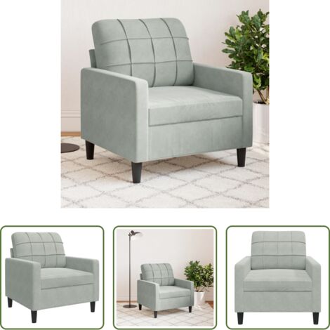 vidaXL Poltrona relax -  Poltrona Grigio Chiaro 60 cm Velluto