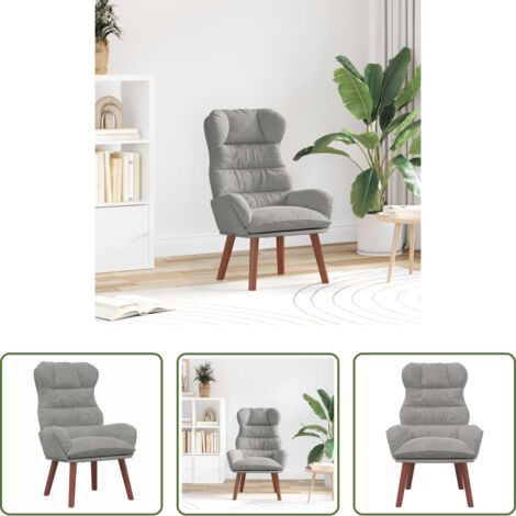 vidaXL Poltrona relax -  poltrona Grigio chiaro 69 x 74 x 93 cm Velluto