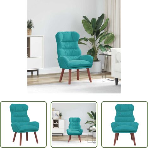 vidaXL Poltrona relax -  poltrona Turchese 69 x 74 x 93 cm Velluto