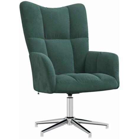 vidaXL Poltrona Relax Verde Scuro in Velluto