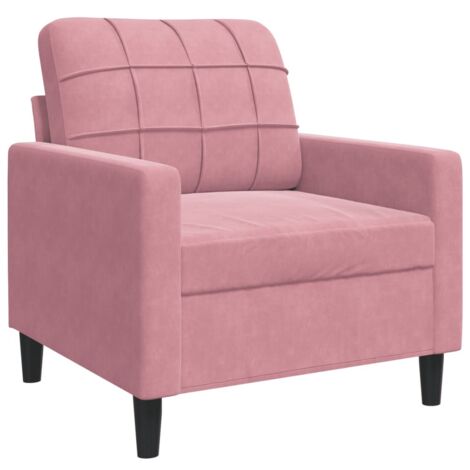 vidaXL Poltrona Rosa 60 cm Velluto