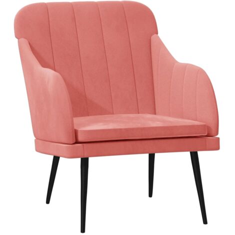 vidaXL Poltrona Rosa 63x76x80 cm Velluto