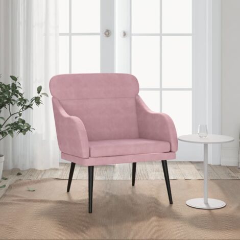 vidaXL Poltrona Rosa 63x76x80 cm Velluto