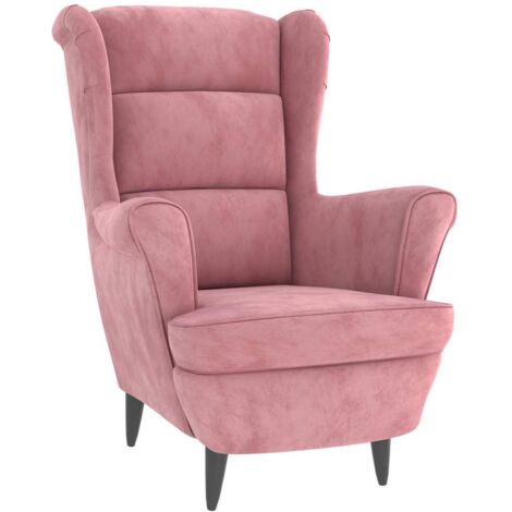vidaXL Poltrona Rosa in Velluto