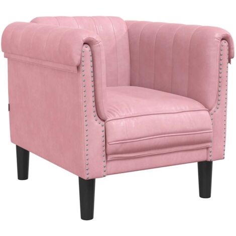 vidaXL Poltrona Rosa in Velluto
